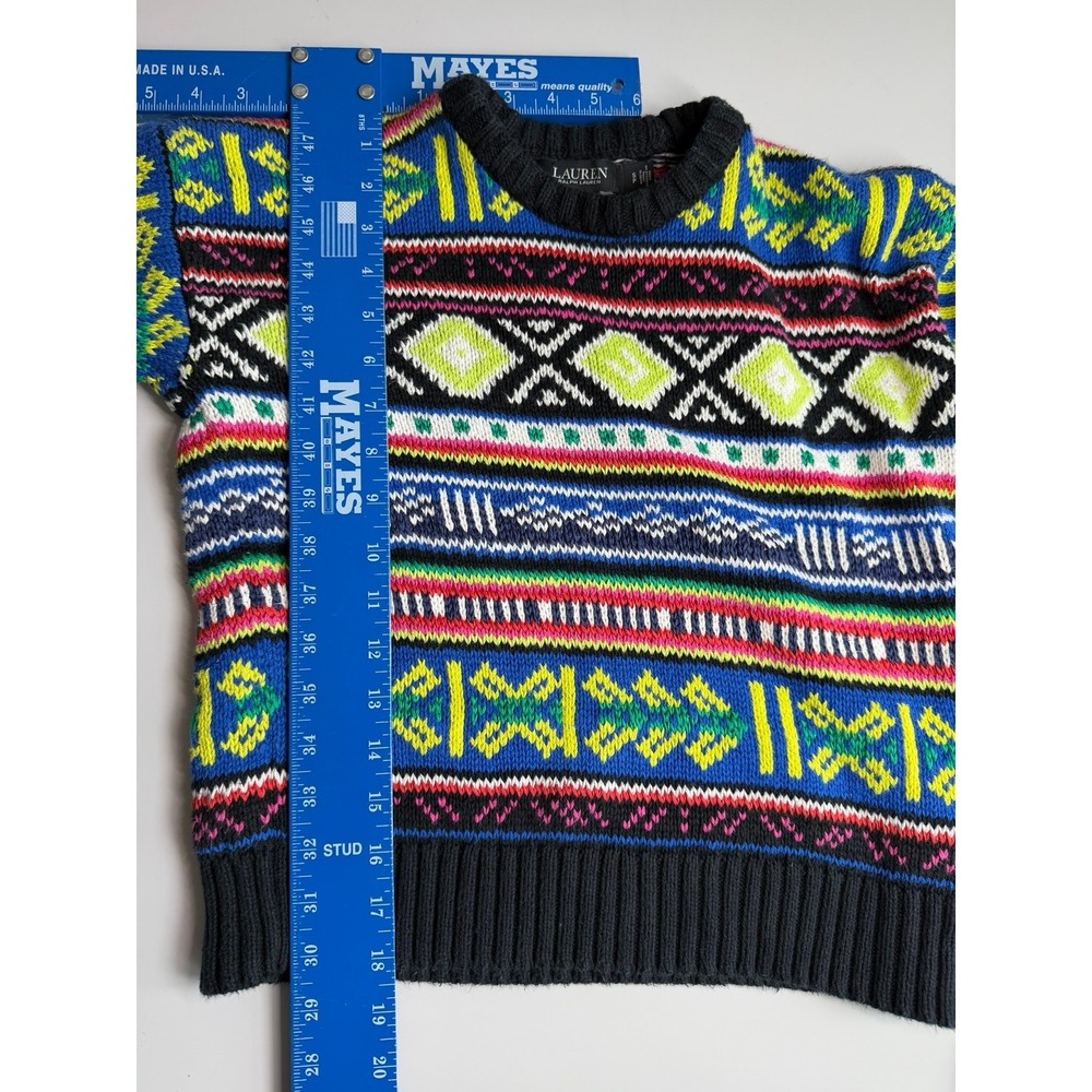 Lauren Ralph Lauren Neon Fair Isle Crewneck Sweater - Picture 4 of 8